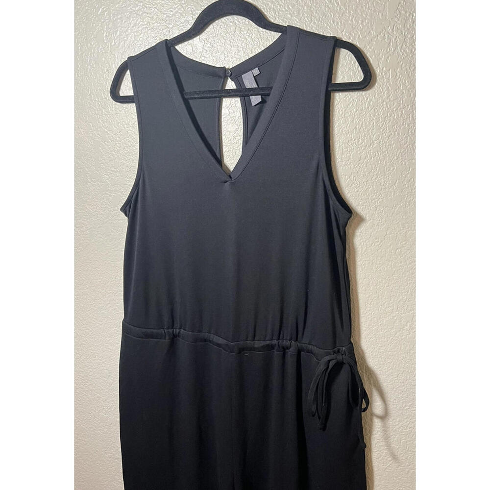 New SWEATY BETTY Cruise V-Neck Wide Leg Cropped Jumpsuit Black Size M Retail$128 - Picture 8 of 12